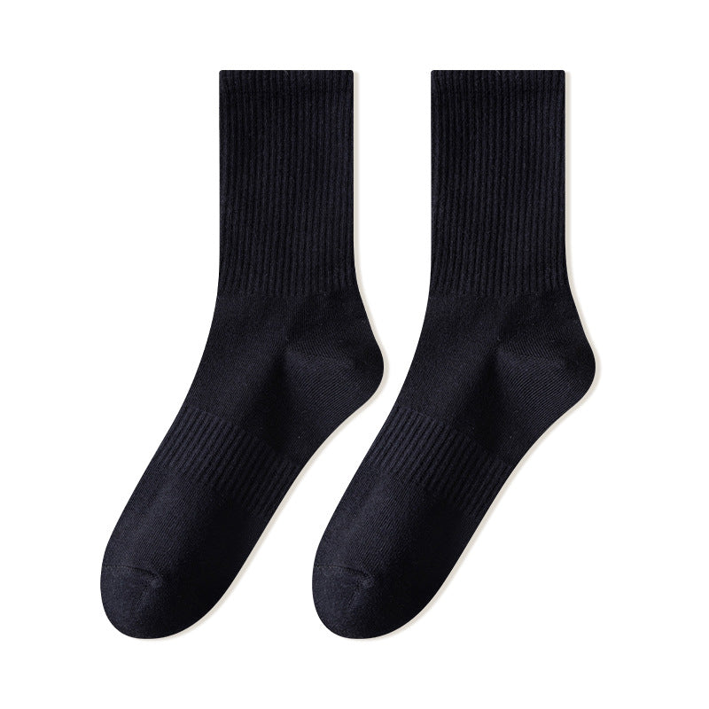 Sports socks men's stockings spring and summer sweat-absorbing and breathable medium tube socks towel bottom stockings sports basketball white socks tide wholesale