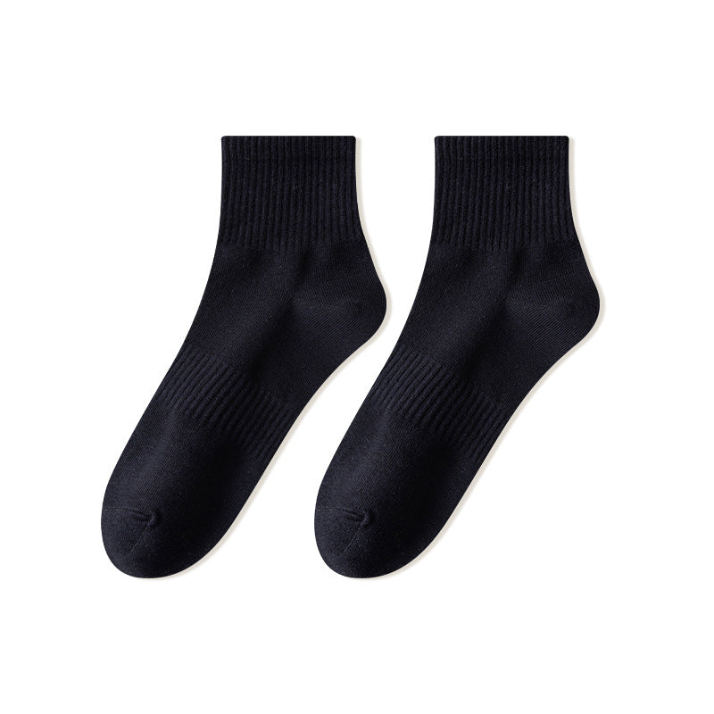 Sports socks men's stockings spring and summer sweat-absorbing and breathable medium tube socks towel bottom stockings sports basketball white socks tide wholesale