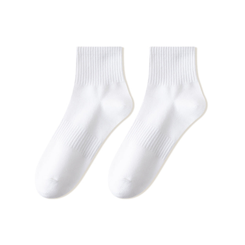 Sports socks men's stockings spring and summer sweat-absorbing and breathable medium tube socks towel bottom stockings sports basketball white socks tide wholesale