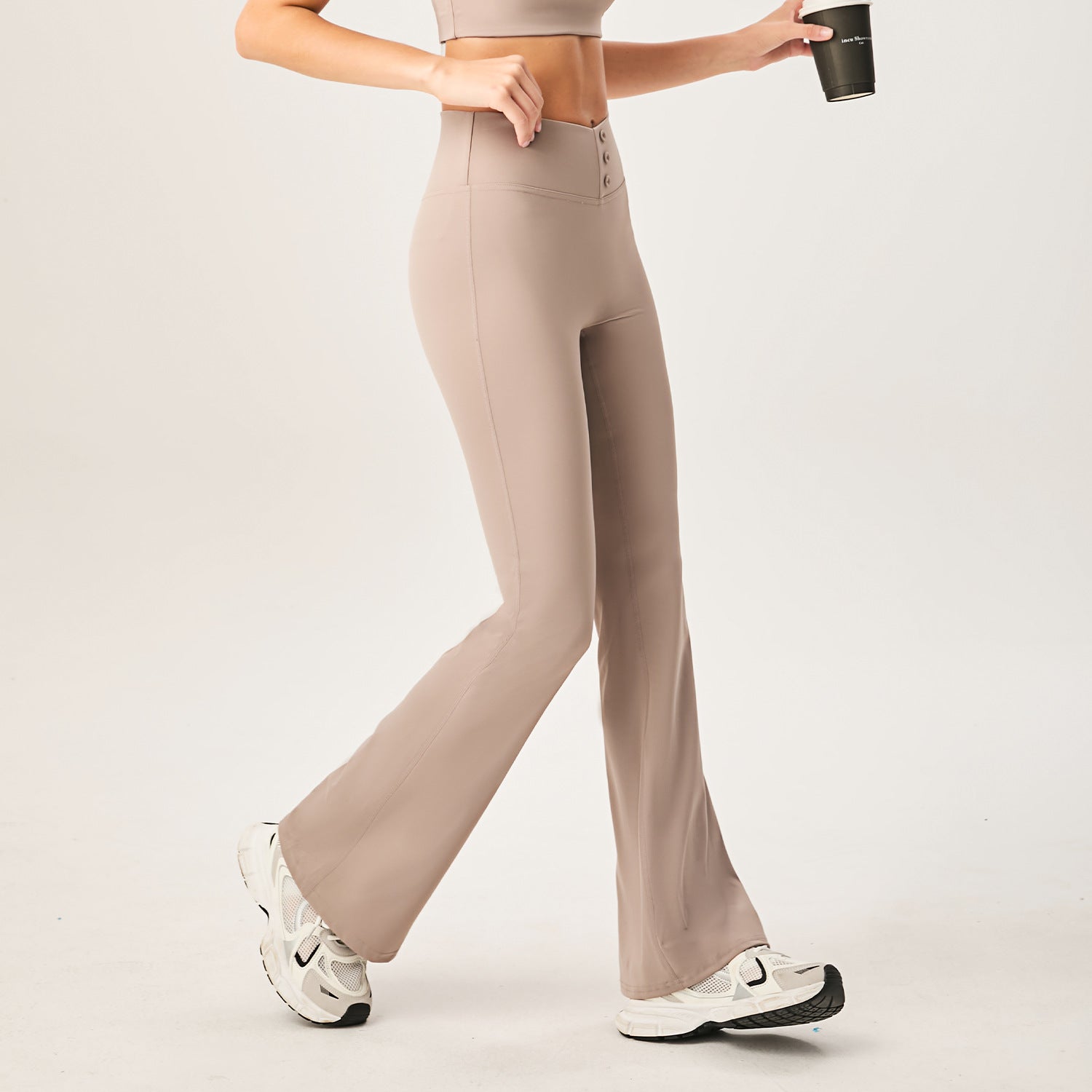New American trumpet yoga pants high waist hip lift thin sports wide leg pants tight casual high elastic fitness trousers