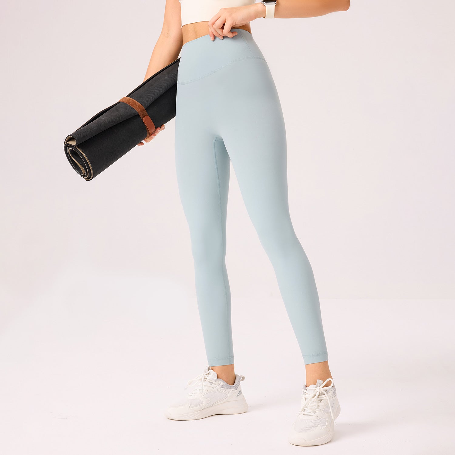 New double 6 lycra sweatpants, high-waisted hip lift yoga pants, cloud-feeling seamless leggings, high elasticity, leg length yoga