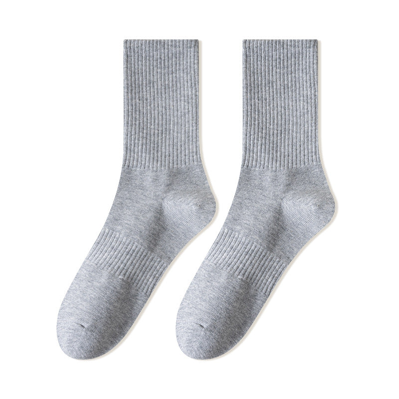 Sports socks men's stockings spring and summer sweat-absorbing and breathable medium tube socks towel bottom stockings sports basketball white socks tide wholesale