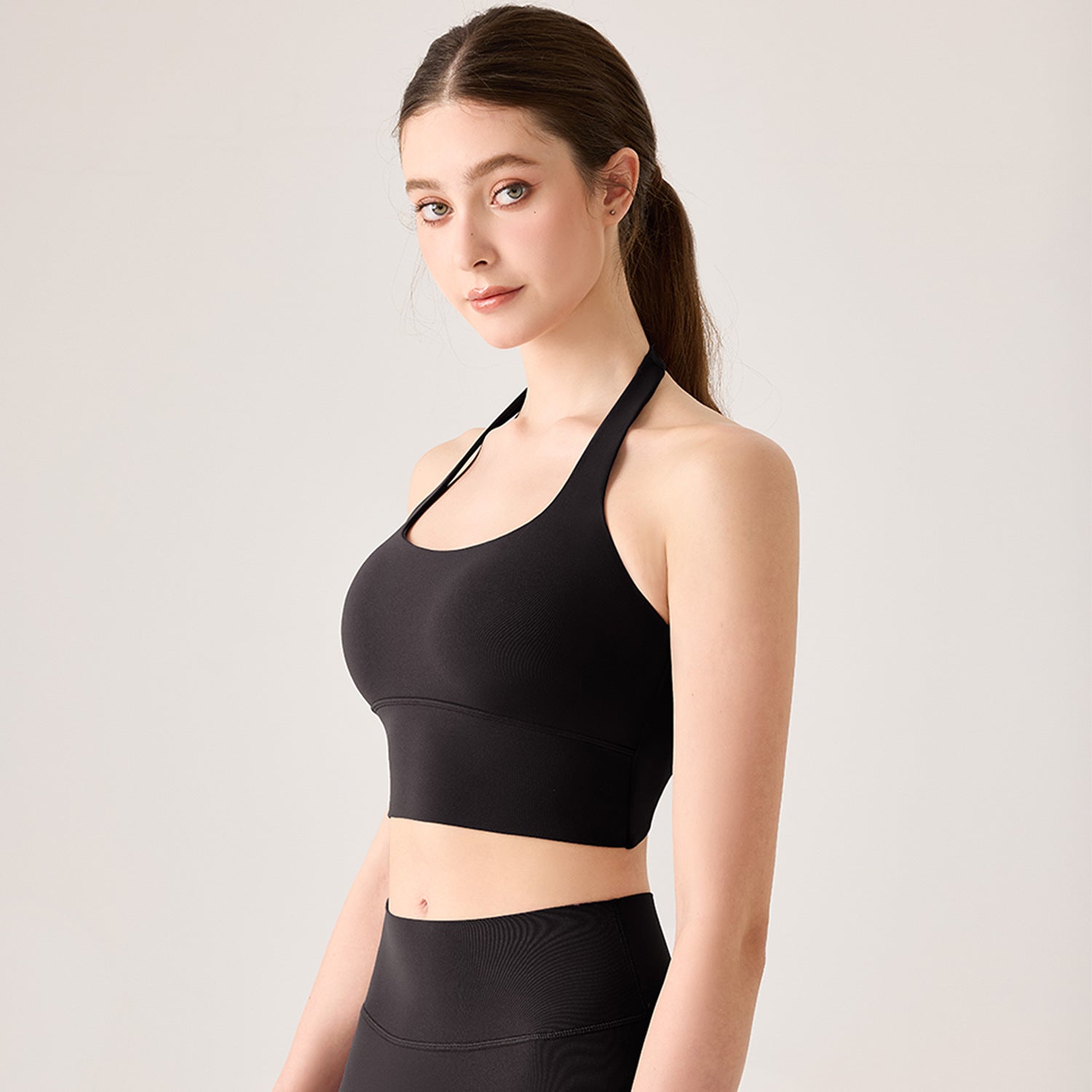 New N66 Lycra slim yoga suit U-neck neck neck beauty back sports underwear seamless gathering sling free bra